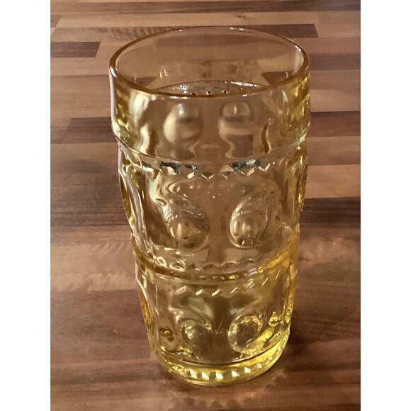 Set of 4 Colony Crystal Color Crown Honey Gold Pattern Tumbler 5.25” - Picture 8 of 10